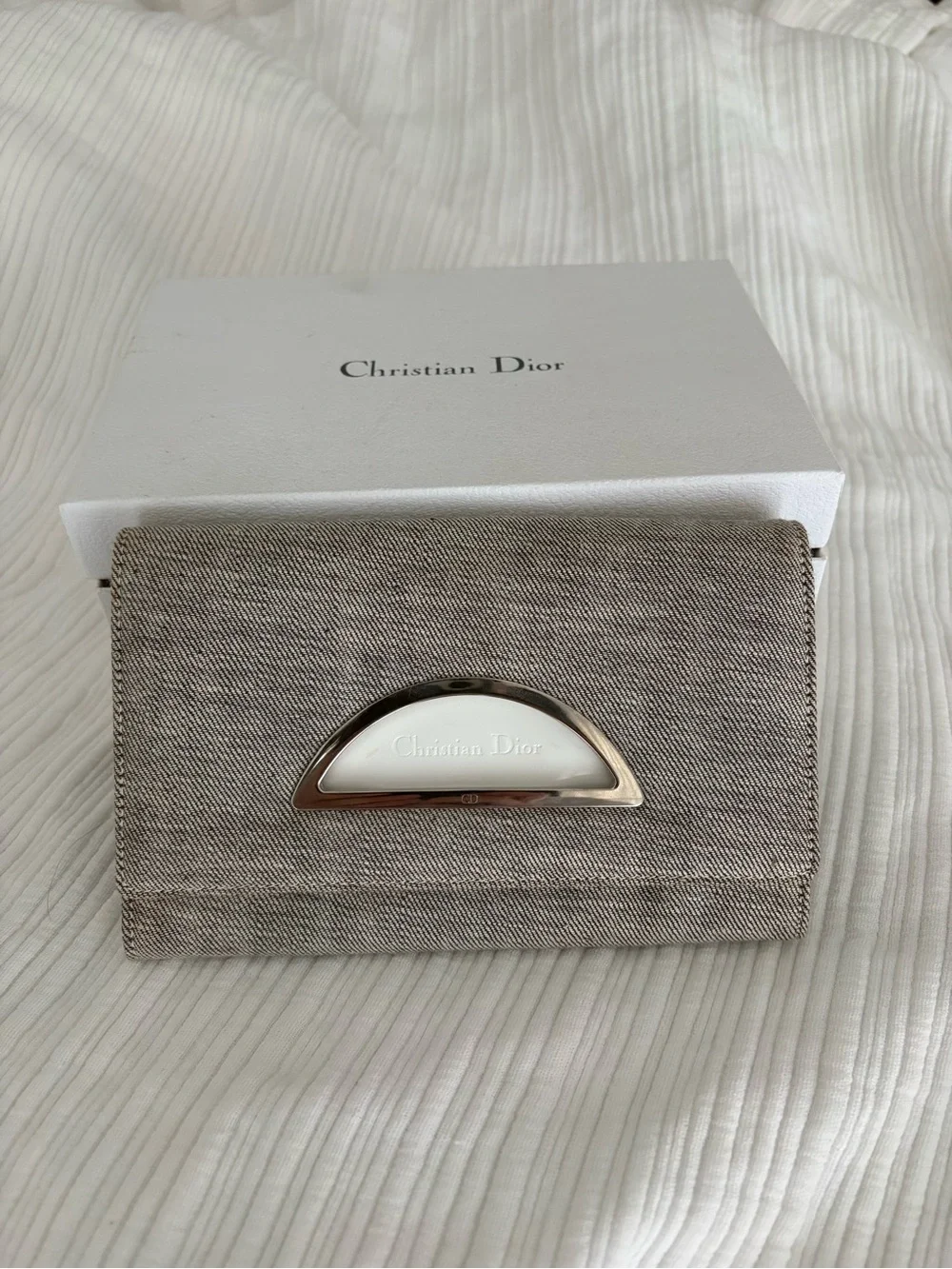 Rare Christian Dior “Malice” Wallet — Grey Denim, John Galliano Era
